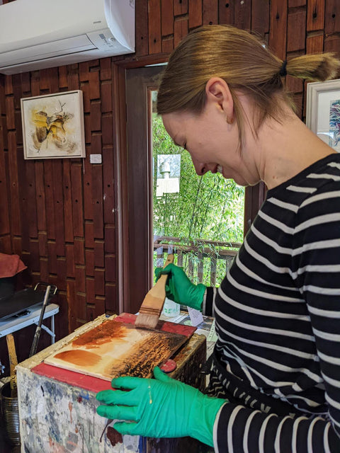 Encaustic Wax with Ochres-Open Studios