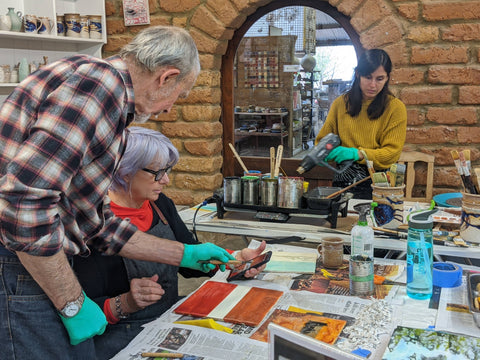 Encaustic Wax With Mixed Media-Open Studios