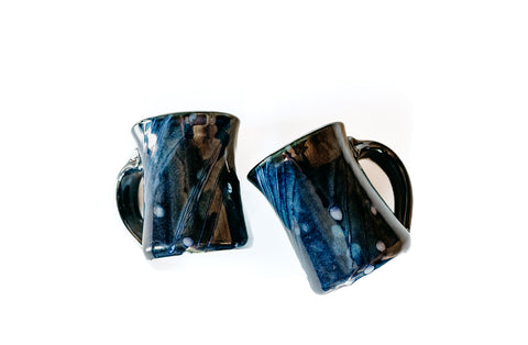 Midnight Blue Concave Mugs by Kim Potter
