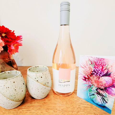 Mother's Day Gift Set with Rosé , Ceramic Wine Tumblers & Beautiful Card